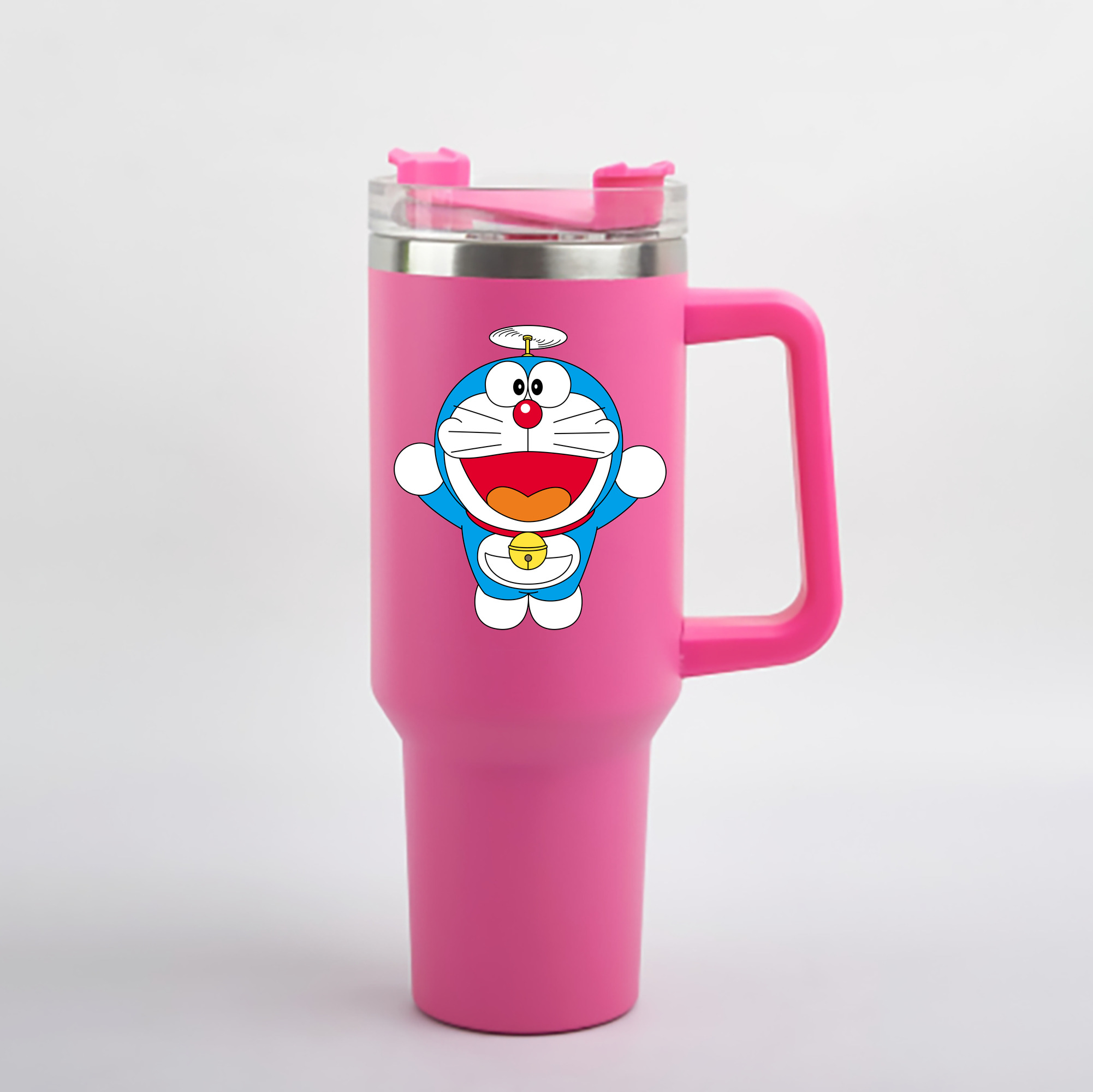 （画像用） ドラえもん Doraemon 1200mL車用タンブラー - クリスタルステッカー（プラスチックストロー付き）